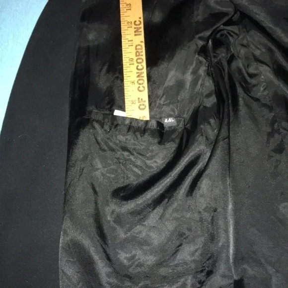 CLAIBORNE suit blazer jacket black formal 3 button flower buttonhole size 44L - Picture 12 of 12